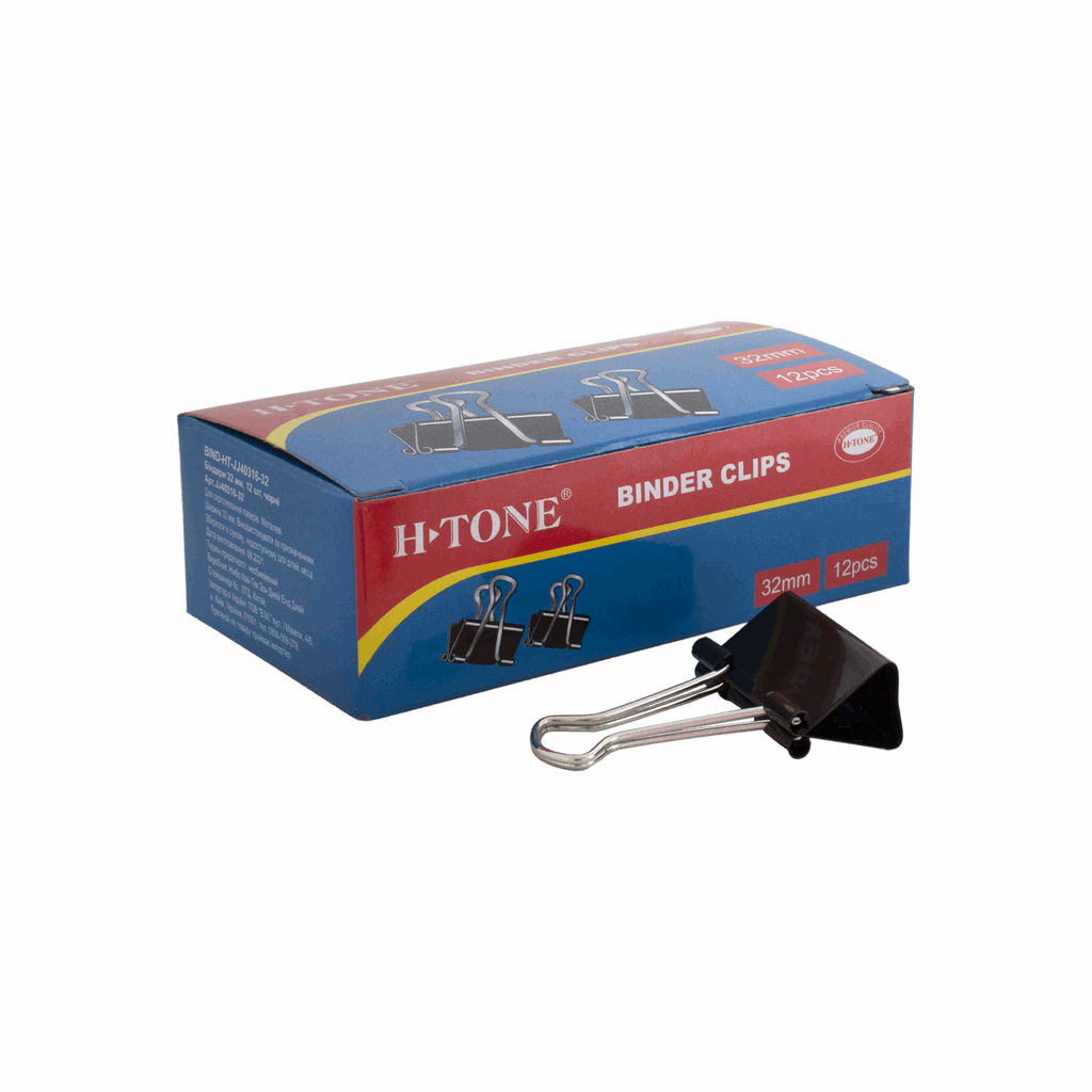 Біндери 32 мм, 12 шт ,чорні H-Tone (JJ40316-32)